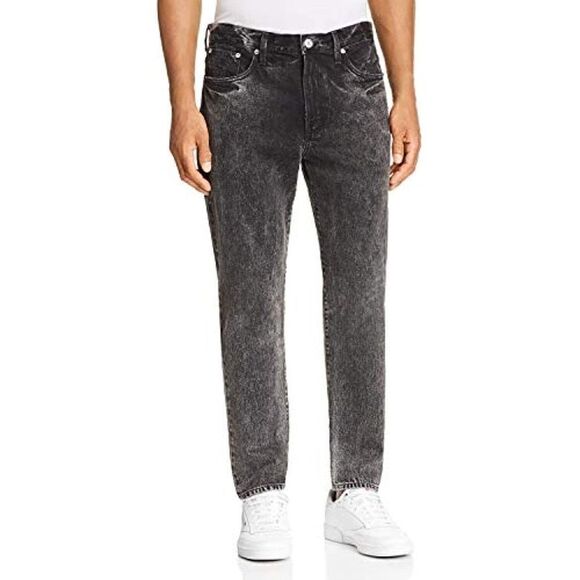 New Agolde Men Black Jeans US 30 Tapered Slim Casual Washed Cotton Denim $228 - Picture 1 of 14